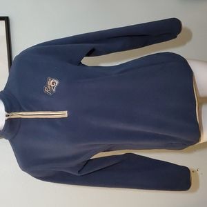 NFL for Her Blue Los Angeles Rams Quarter Zip Warm Pullover w/Gold Trim-Sz M